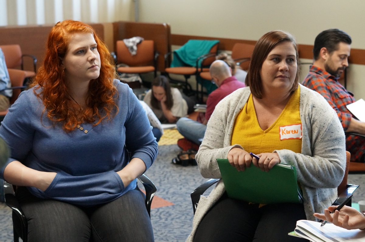 participants listen to speaker