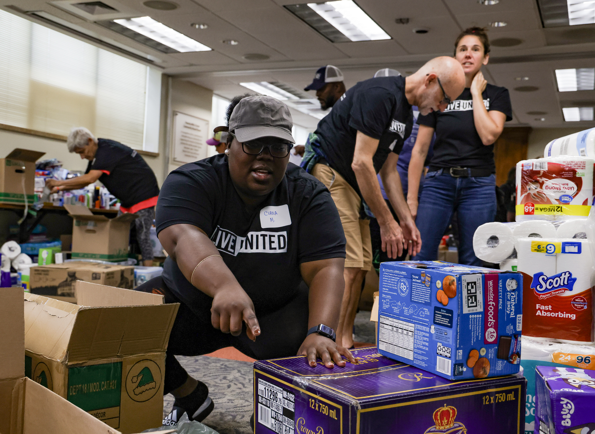 unloading goods in UWABC conference room