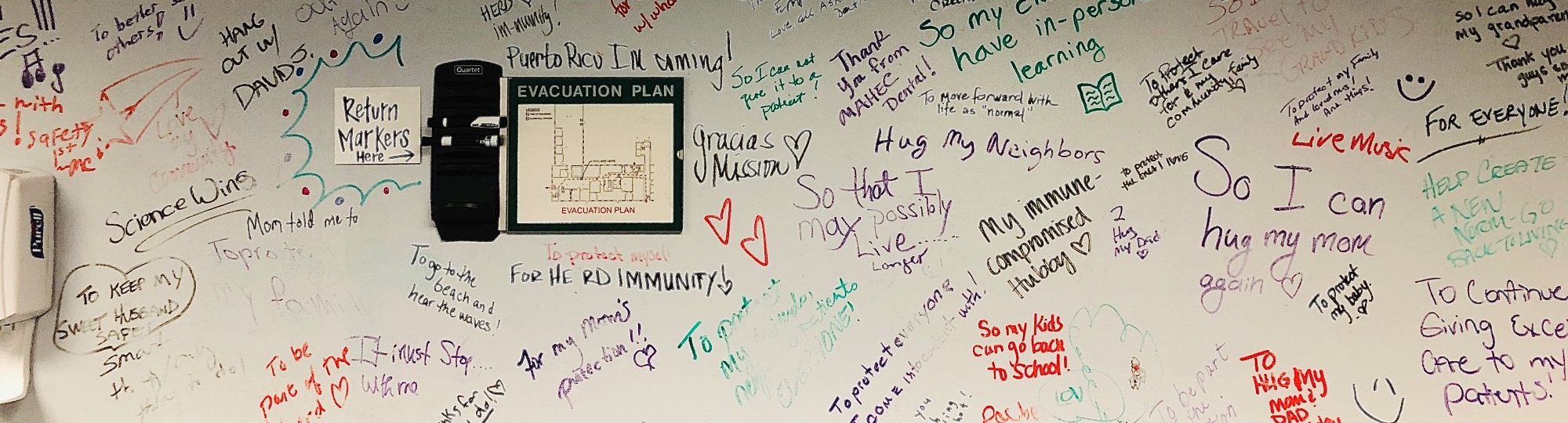 wall of reasons for wanting the vaccine